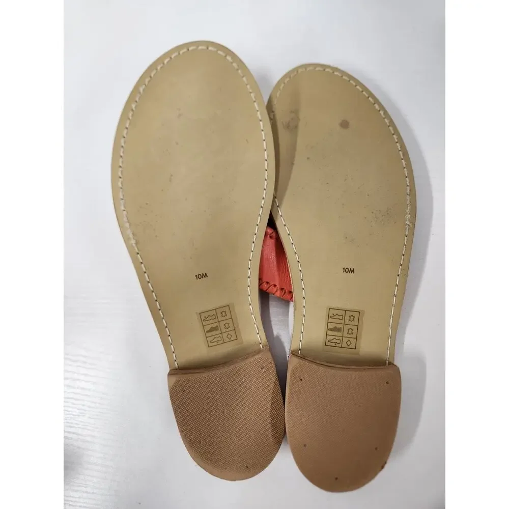 Jack Rogers Women's Navajo Sandals In Coral Orange, Size 10M. Genuine Leather